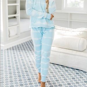 Pink Lily Blue Tie Dye Joggers